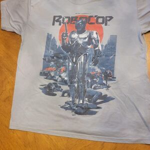 Hot-topic Men's Grey and Blue T-shirt